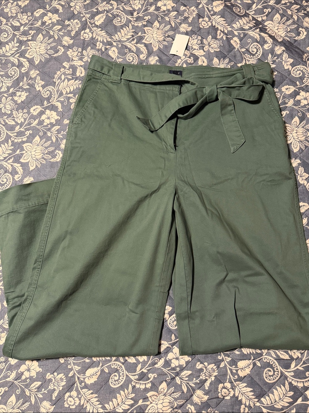 J. Crew Olive Tie-Waist Chinos